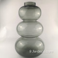 Grey triplé vase en verre bulle bulle broste